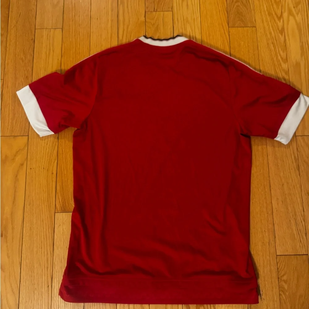 RARE ⚽️ Manchester United Adidas Red Climacool Soccer Jersey Mens Medium
